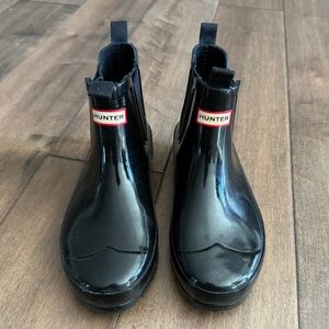 HUNTER Short Rain Rubber Boots Wellies - women's size - Black